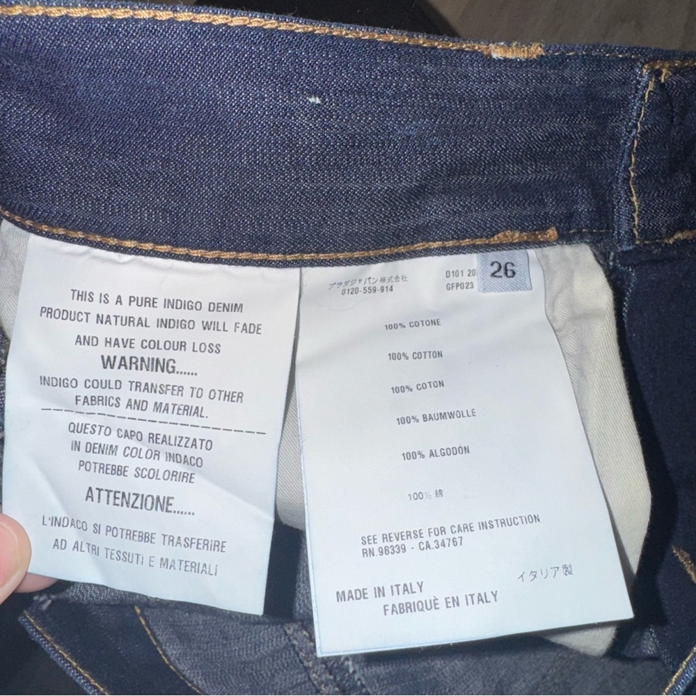 NWT Prada Dark Wash Denim Straight Leg Jeans - Size 26 - Picture 3 of 8